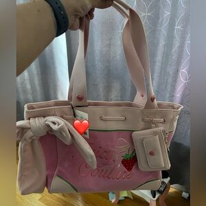 Juicy Couture Light Pink Tote with Strawberry Patch